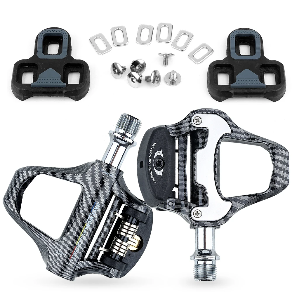 RACEWORK Bicycle Pedals Ultra Light Bearing Pedals Carbon Fiber Pattern Self-Locking Road Bike Pro Pedals
RACEWORK Bicycle Pedals Ultra Light Bearing Pedals Carbon Fiber Pattern Self-Locking Road Bike Pro Pedals