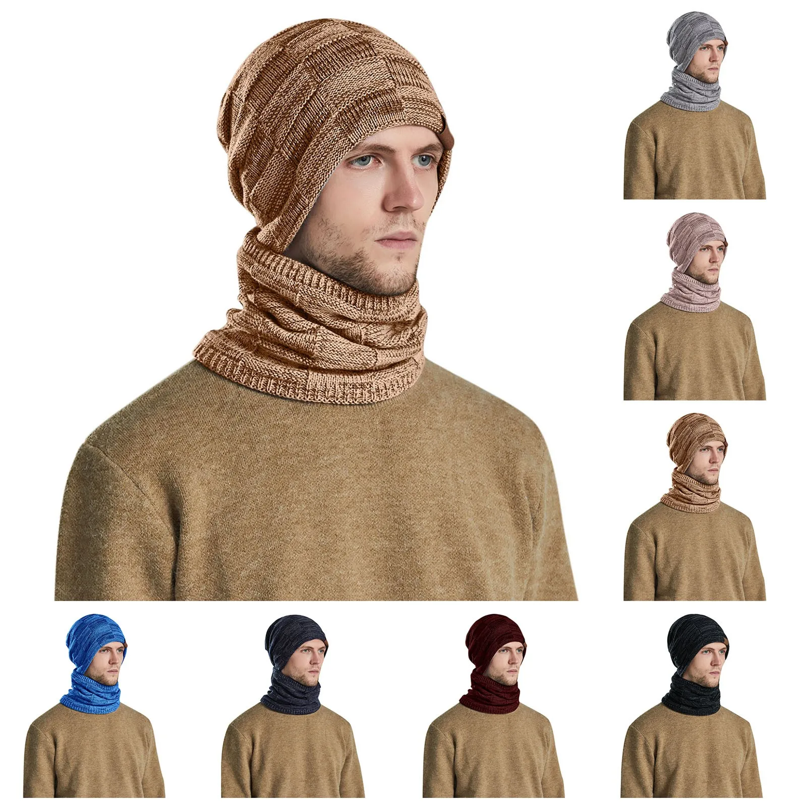 Hood Windproof Knitted Coif Women's Winter For Adult Men's And Hat Scarf Hats Winter Fleece Knit Warm women's winter hat 2021
Hood Windproof Knitted Coif Women's Winter For Adult Men's And Hat Scarf Hats Winter Fleece Knit Warm women's winter hat 2021