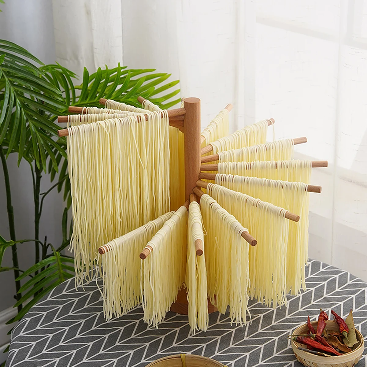 NEW Collapsible Pasta Drying Rack Wooden Spaghetti Stand Dryer with 16 Suspension Rods Homemade Fresh Noodle Hanger Easy Storage
NEW Collapsible Pasta Drying Rack Wooden Spaghetti Stand Dryer with 16 Suspension Rods Homemade Fresh Noodle Hanger Easy Storage