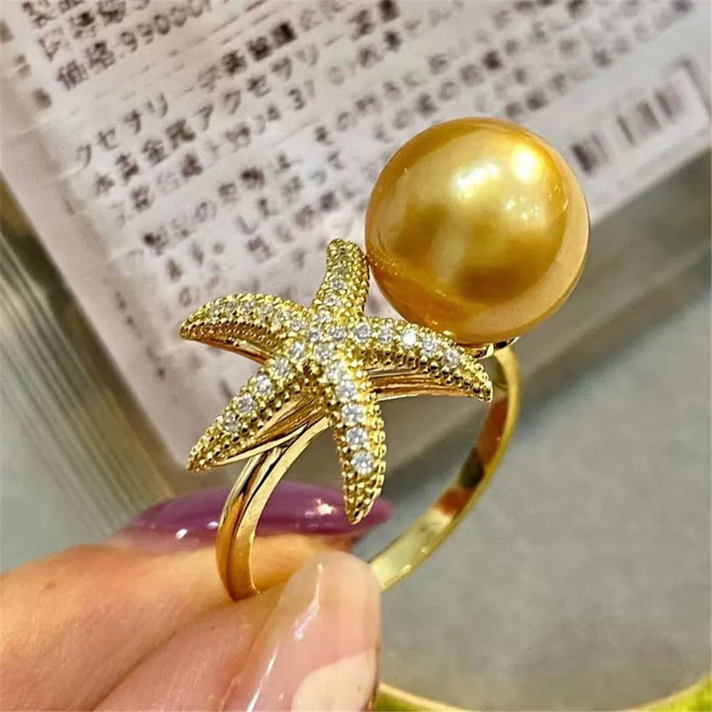 DIY Pearl Ring Settings S925 sterling silver accessories Starfish ring silver holder suitable for mounting 7-10mm beads
DIY Pearl Ring Settings S925 sterling silver accessories Starfish ring silver holder suitable for mounting 7-10mm beads