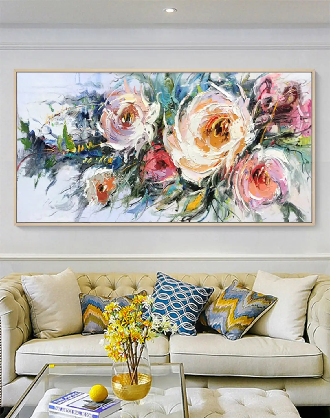 Abstract Blossom Peony Oil Painting Hand Painted Large Texture Blooming Peony Flower Bouquet Painting Living Room Wall Art Decor
Abstract Blossom Peony Oil Painting Hand Painted Large Texture Blooming Peony Flower Bouquet Painting Living Room Wall Art Decor