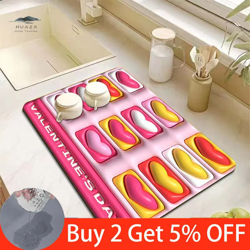 3D Expanded Pink Love Dish Drying Mat Drain Pad for Kitchen Placemat Sink Plate Cup Super Absorbent Home Decoration Accessories
3D Expanded Pink Love Dish Drying Mat Drain Pad for Kitchen Placemat Sink Plate Cup Super Absorbent Home Decoration Accessories