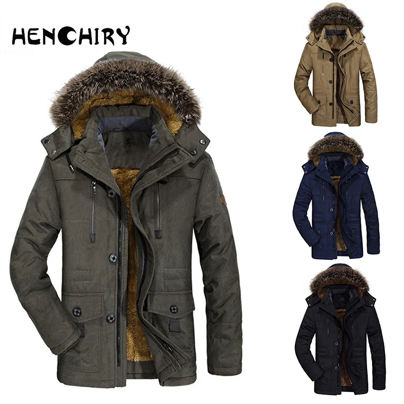 

HENCHIRY High-quality Men Parka Winter Nieuwe Mode Mannen Militaire Winddicht Multi-Pocket Outdoor Sport Casual Jassen Jacket