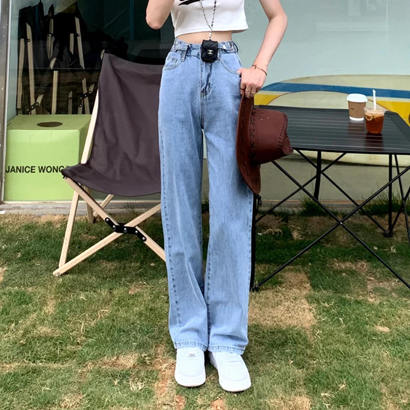 Spring Summer Quality Denim Jeans Woman High Waist Pocket Blue Straight Jeans Korean Fashion Streetwear Mujer Pants New 2022
Spring Summer Quality Denim Jeans Woman High Waist Pocket Blue Straight Jeans Korean Fashion Streetwear Mujer Pants New 2022