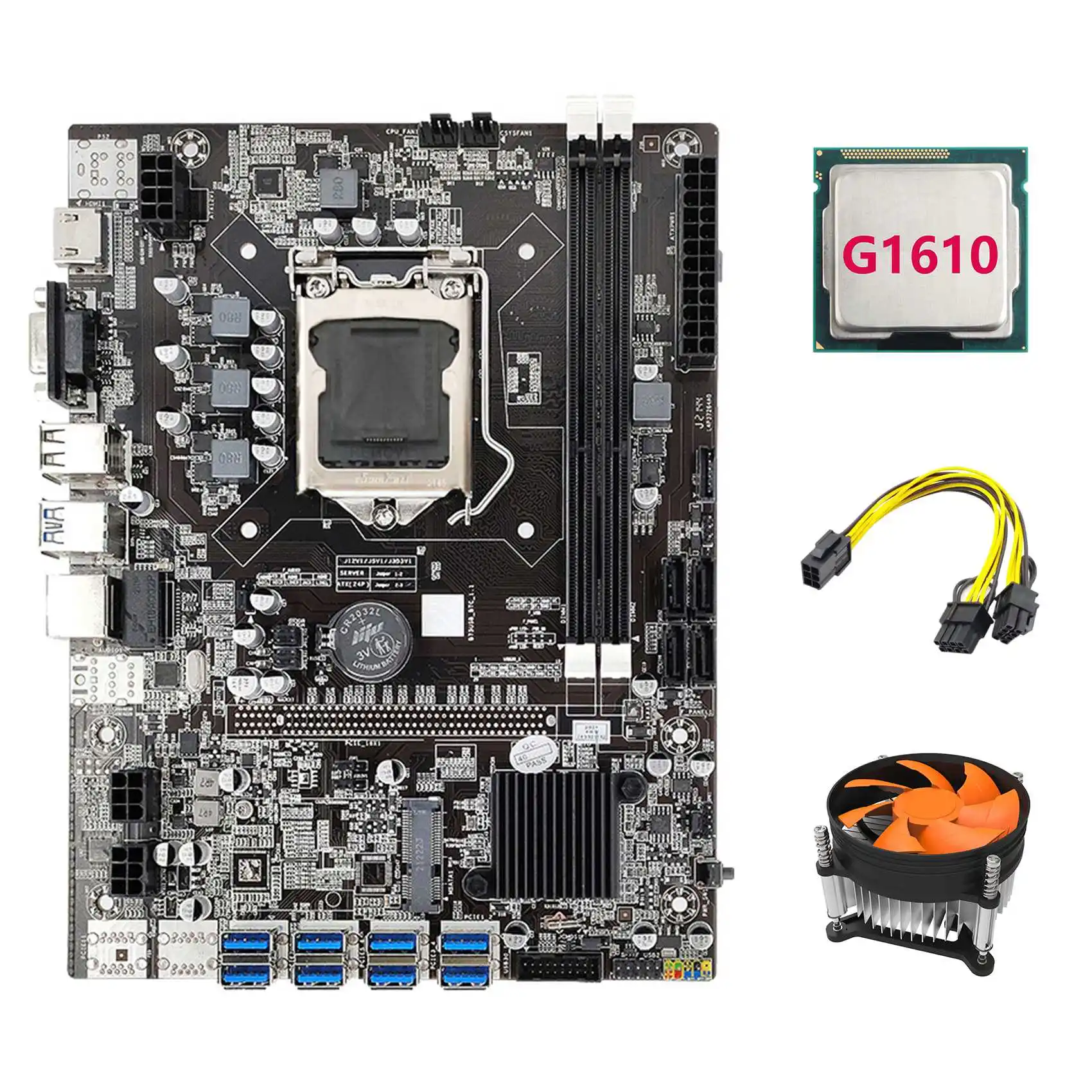 Материнская плата B75 USB ETH 8XPCIE к USB + G1610 CPU + 6Pin к двойному 8Pin кабелю + Fan LGA1155 B75 BTC, материнская плата для майнинга
Материнская плата B75 USB ETH 8XPCIE к USB + G1610 CPU + 6Pin к двойному 8Pin кабелю + Fan LGA1155 B75 BTC, материнская плата для майнинга