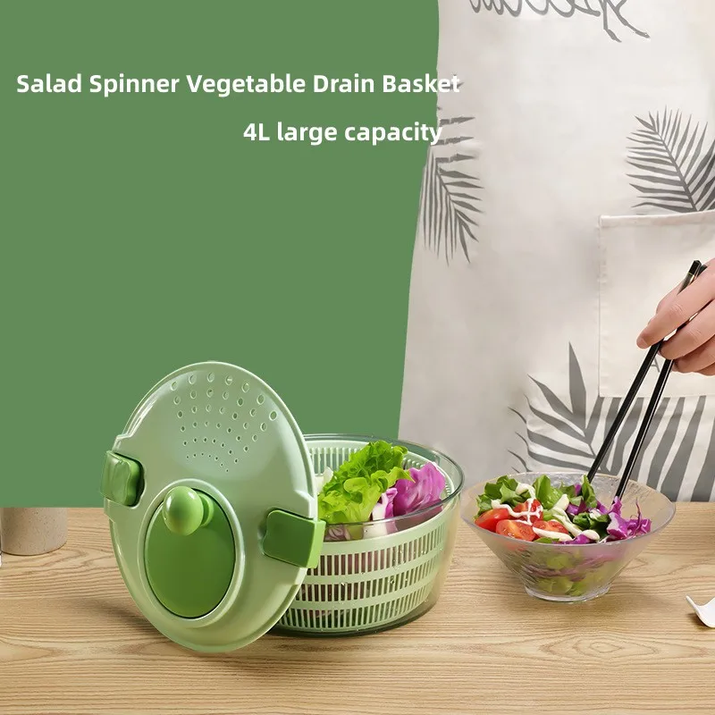 Salad Spinner Vegetable Fruit Drain Basket 4L Large Capacity Quick Dryer Washer for Home Kitchen
Salad Spinner Vegetable Fruit Drain Basket 4L Large Capacity Quick Dryer Washer for Home Kitchen