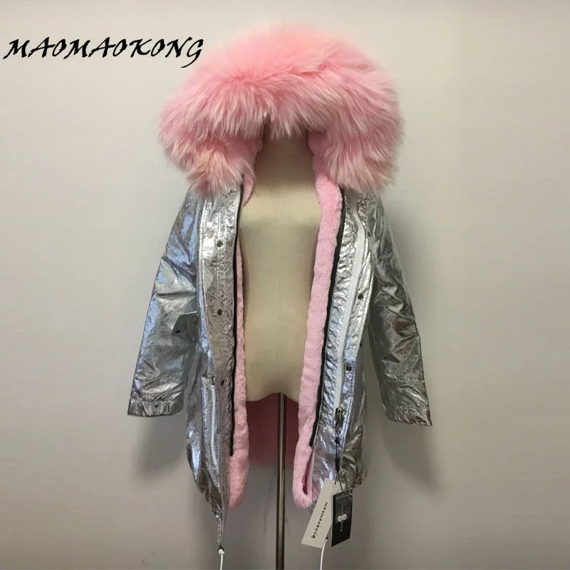 New 2017 Women Winter Coat Long Thick Fur silver color Parkas Real Raccoon Fur Collar Hood Jacket Drop Shipping 
New 2017 Women Winter Coat Long Thick Fur silver color Parkas Real Raccoon Fur Collar Hood Jacket Drop Shipping
