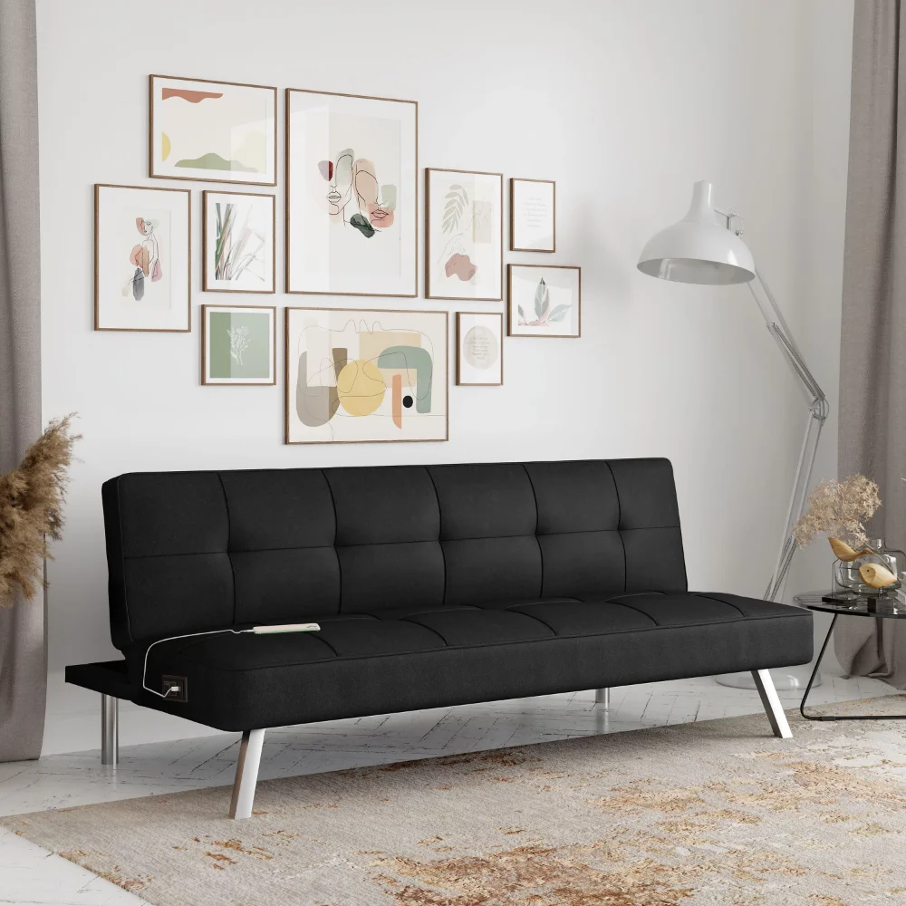 Mason Futon with USB Power, Black Upholstery
Mason Futon with USB Power, Black Upholstery