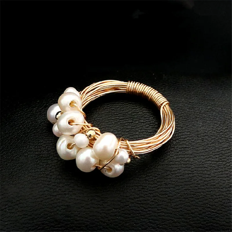 Baroque Geometric Elements Pearls Rings for Women Girls Gold Color Copper Twine Rings Wedding Party Luxury Jewelry Wholesale New
Baroque Geometric Elements Pearls Rings for Women Girls Gold Color Copper Twine Rings Wedding Party Luxury Jewelry Wholesale New
