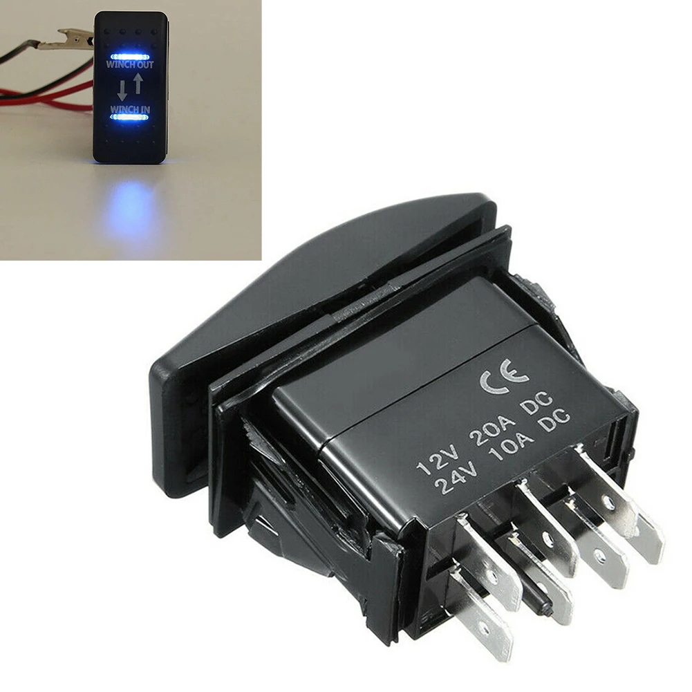 7-Pin Winch In/Out Rocker Switch (ON)-OFF-(ON) Switch 12V-24V Blue IP67 Momentary Switch High Quality Hot Sale
7-Pin Winch In/Out Rocker Switch (ON)-OFF-(ON) Switch 12V-24V Blue IP67 Momentary Switch High Quality Hot Sale