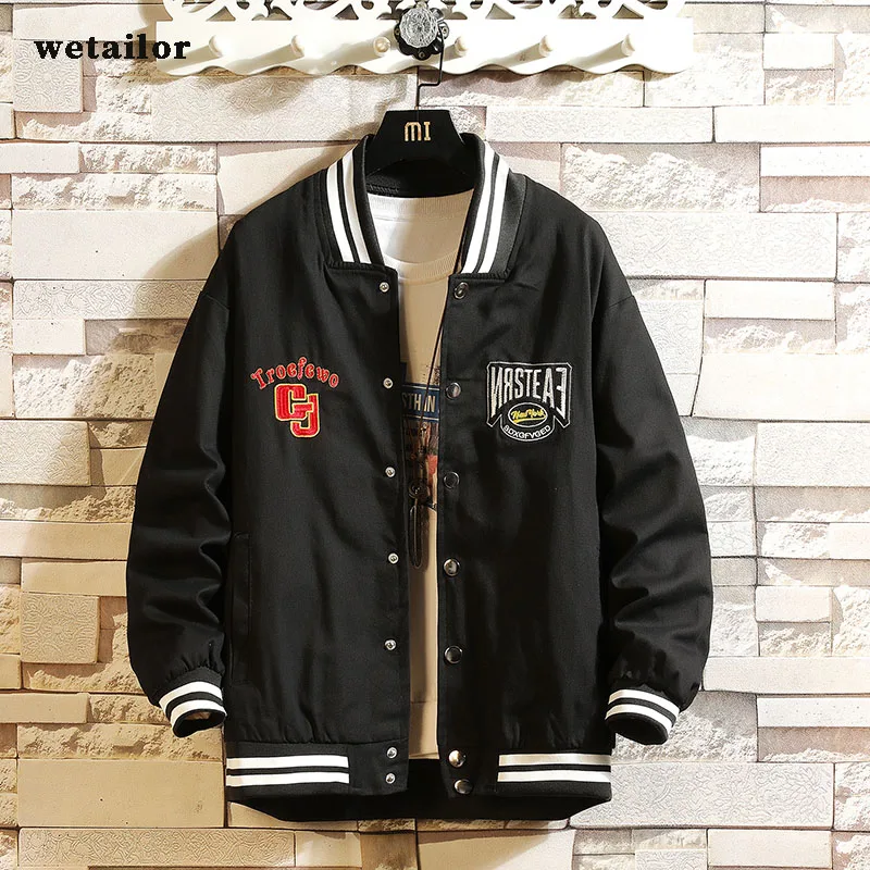Hip-hop Fashion Style Baseball Jacket English Embroidery Stand Collar Korean Style Street Style Campus Style Casual Jacket
Hip-hop Fashion Style Baseball Jacket English Embroidery Stand Collar Korean Style Street Style Campus Style Casual Jacket