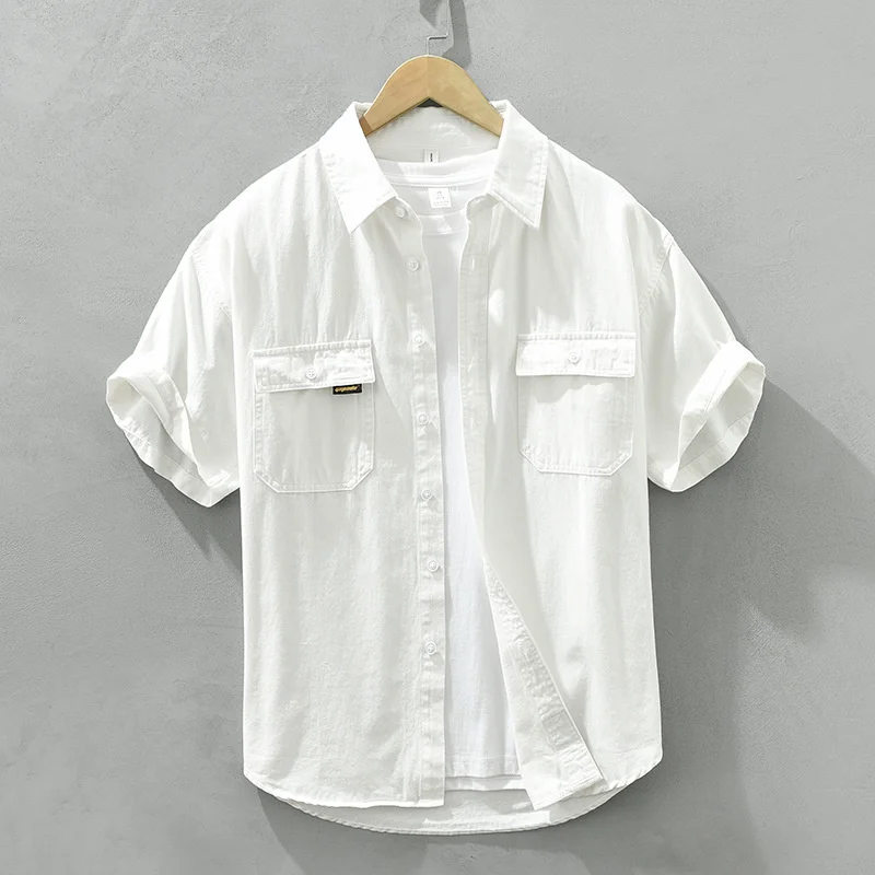 Summer Safari Styles Cotton Short sleeved Shirt Mens Work Clothes Trend Double Chest Pockets Loose Casual Shirt Camisas Feminina
Summer Safari Styles Cotton Short sleeved Shirt Mens Work Clothes Trend Double Chest Pockets Loose Casual Shirt Camisas Feminina