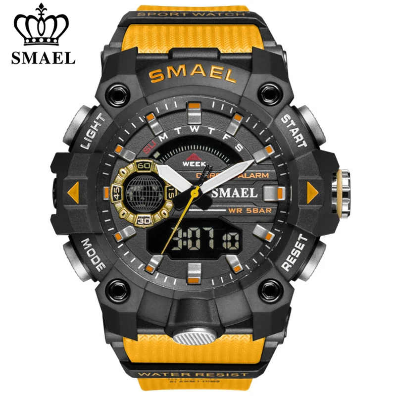 SMAEL Fashion Mens Military Sports Watches Top Brand Luxury Quartz Waterproof Watch Men LED Digital Wristwatch Relogio Masculino 
SMAEL Fashion Mens Military Sports Watches Top Brand Luxury Quartz Waterproof Watch Men LED Digital Wristwatch Relogio Masculino
