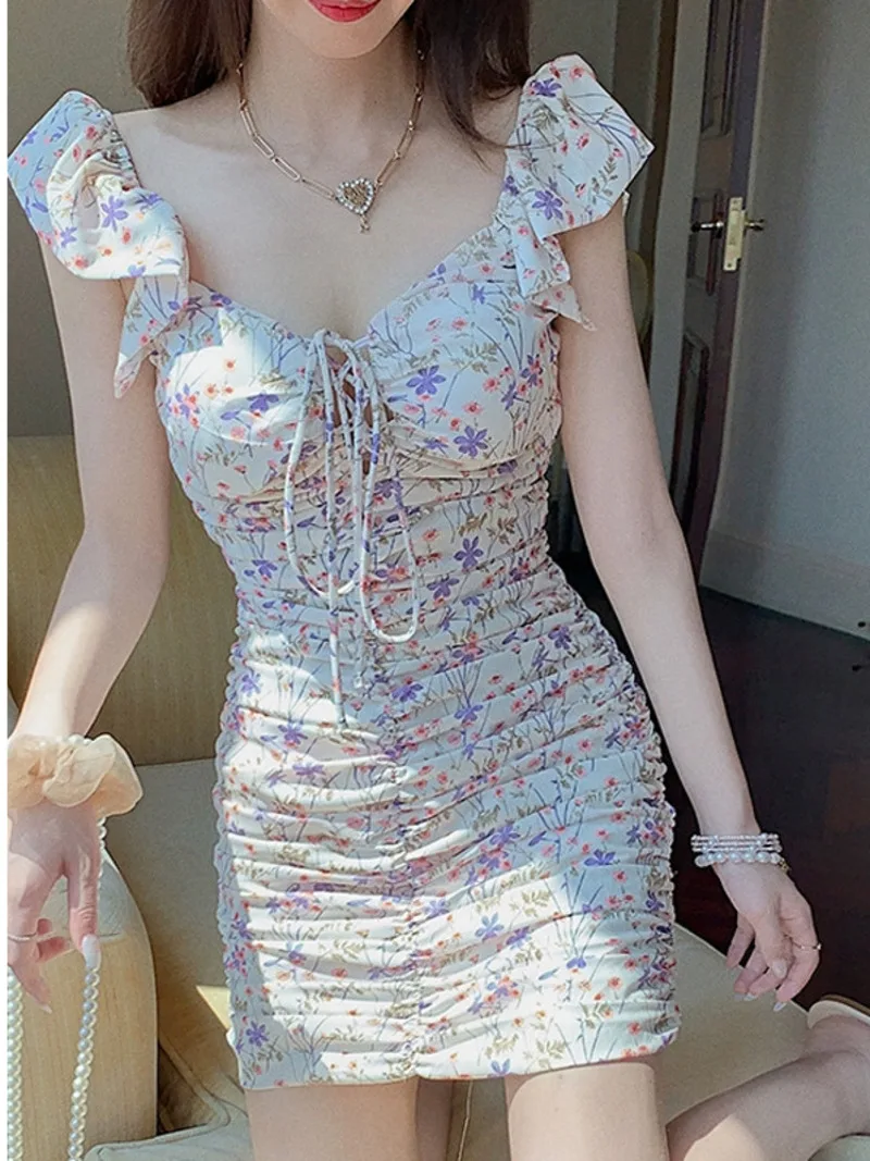 2023 Summer Women's Sexy Spicy Girl Sweet pastoral style Lace Up Print Slim low-cut Fashion Pleated Wrap buttocks Dress 8CC3
2023 Summer Women's Sexy Spicy Girl Sweet pastoral style Lace Up Print Slim low-cut Fashion Pleated Wrap buttocks Dress 8CC3