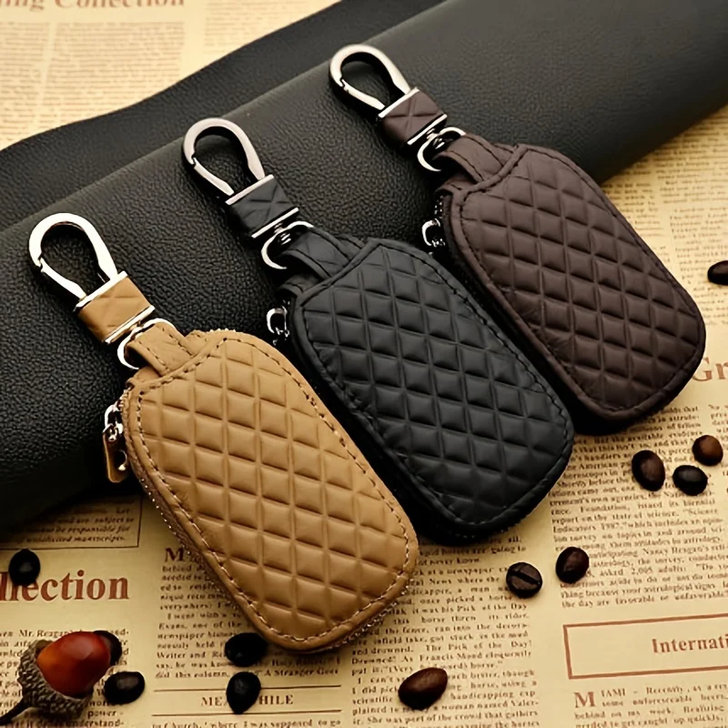 Leather Car Key Set Protector Men's and Women's Key Chain Remote Control Key Set Metal Buckle Key Ring Zipper Bag Universal
Leather Car Key Set Protector Men's and Women's Key Chain Remote Control Key Set Metal Buckle Key Ring Zipper Bag Universal