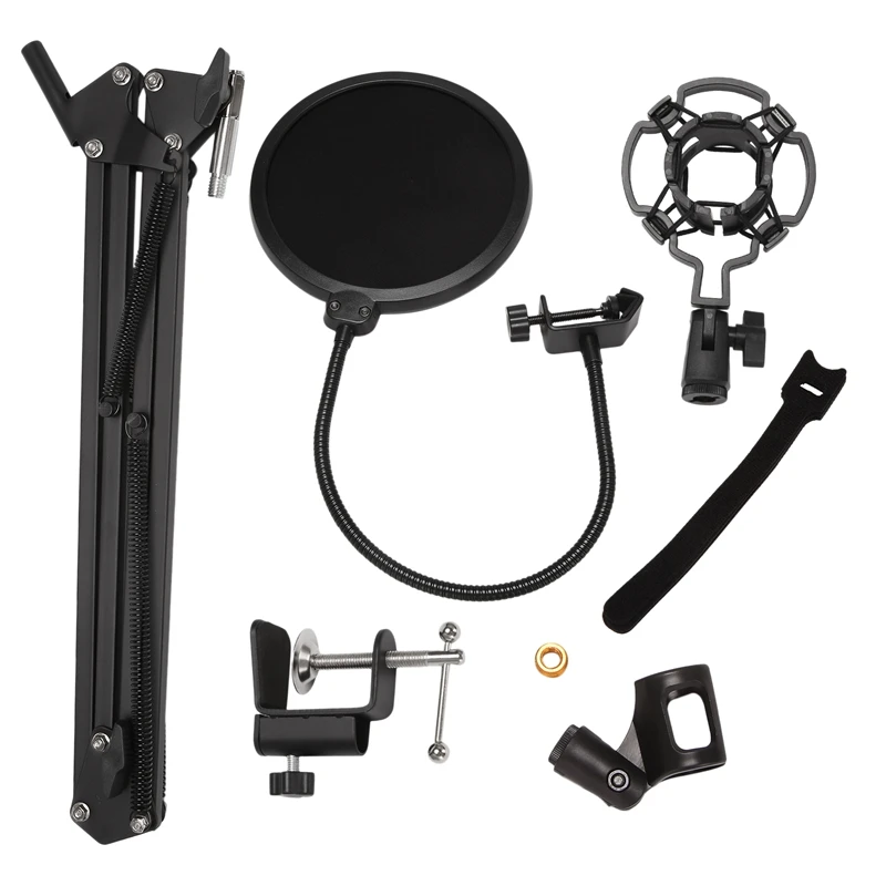 Microphone Boom Arm Stand Adjustable Suspension Scissor Stand with 3/8 to 5/8inch Screw Adapter,for Blue Snowball,Etc
Microphone Boom Arm Stand Adjustable Suspension Scissor Stand with 3/8 to 5/8inch Screw Adapter,for Blue Snowball,Etc