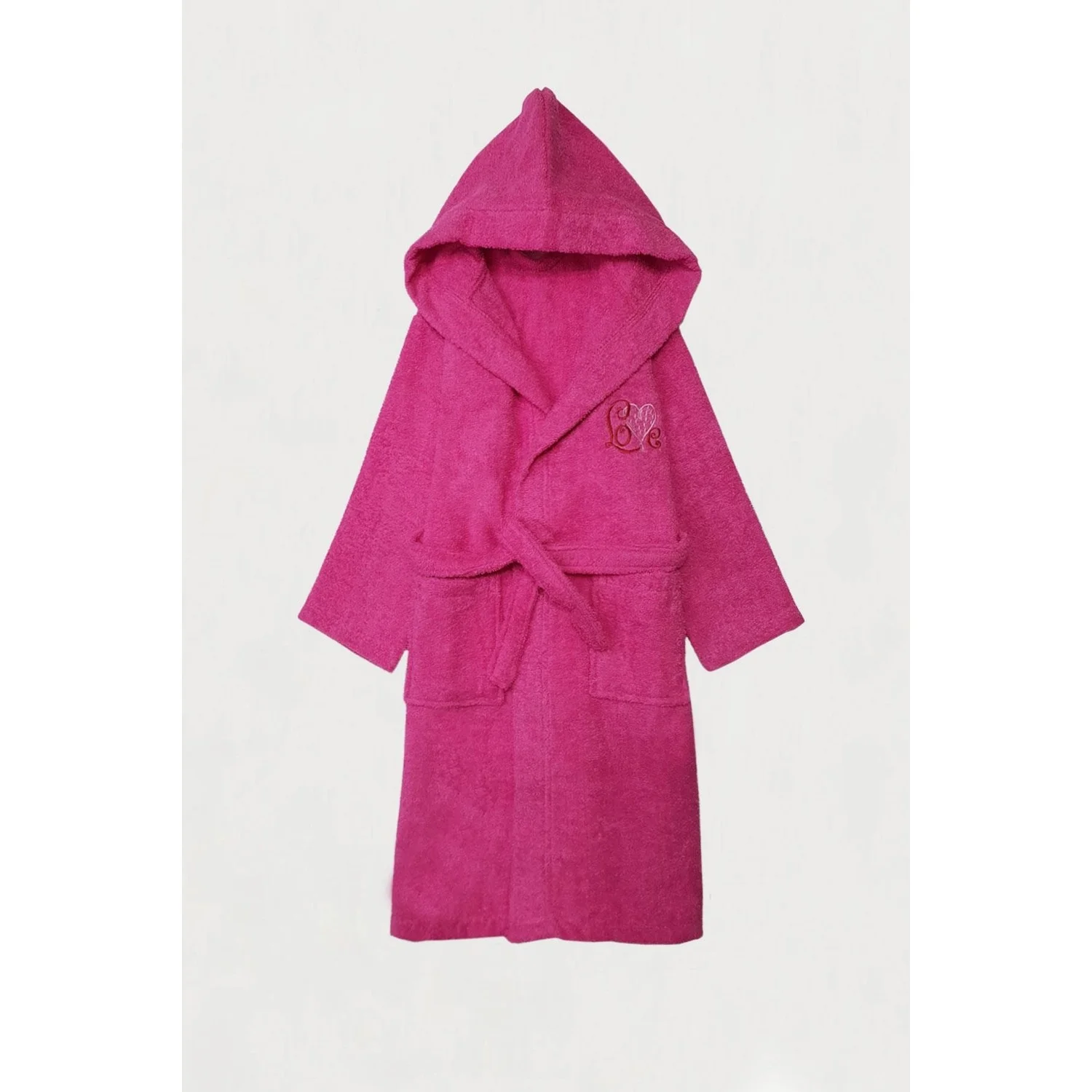 Банный халат детский пурпурный с капюшоном 100 хлопок мягкая ткань | Дом и сад