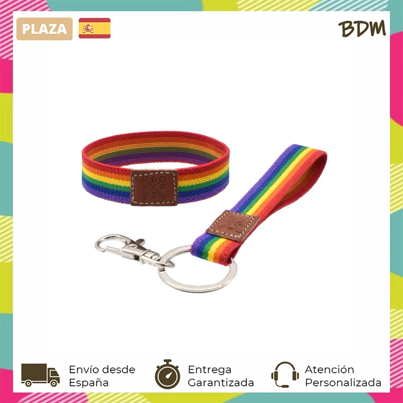 BDM-браслет и брелок для геев pride LGTBI эластичная ткань цвета мира лесбиянок