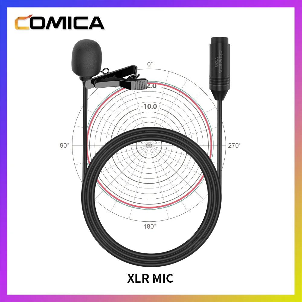 Петличный микрофон Comica CVM-V02O Omni XLR с фантомным питанием для Canon Sony видеокамер Panasonic