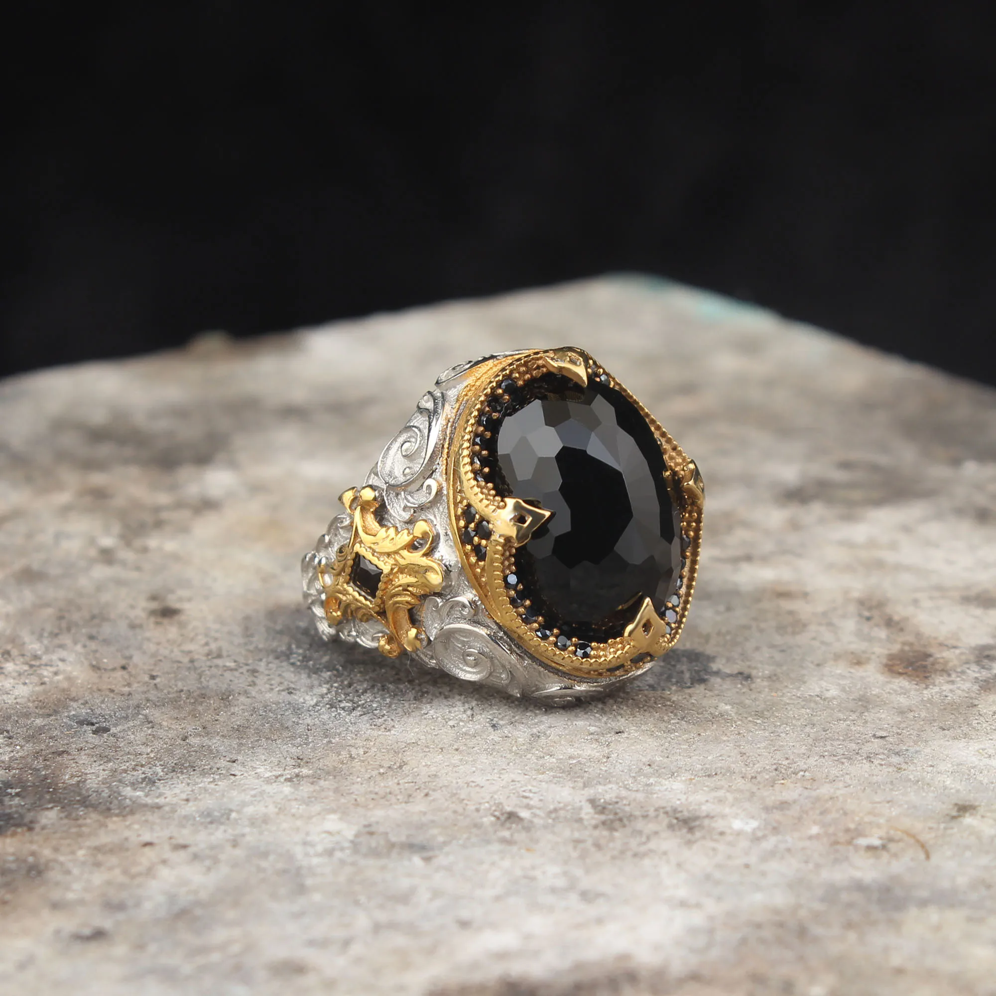 925 Sterling Silver Black Zircon GemStone Men Silver Ring, Vintage Silver Ring For Men, Handmade Engraved Men's Ring
925 Sterling Silver Black Zircon GemStone Men Silver Ring, Vintage Silver Ring For Men, Handmade Engraved Men's Ring
