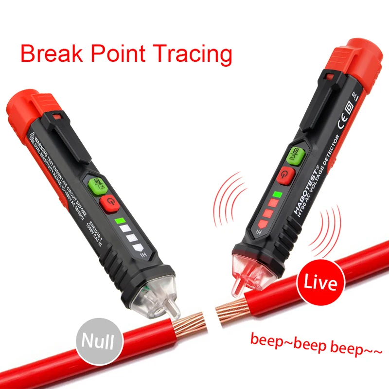 HT90 Non-Contact AC Voltage Detector Tester Pen Smart 12-1000V Pen Tester Voltage Tester Meter Contactless Voltage Indicator
HT90 Non-Contact AC Voltage Detector Tester Pen Smart 12-1000V Pen Tester Voltage Tester Meter Contactless Voltage Indicator