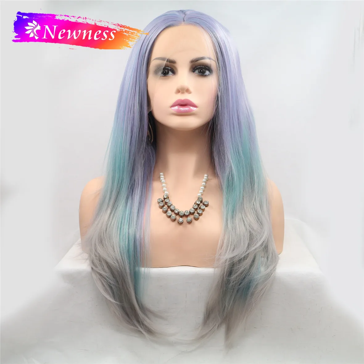 Прямые парики Newness 13x4 на сетке спереди для женщин длинный синтетический парик