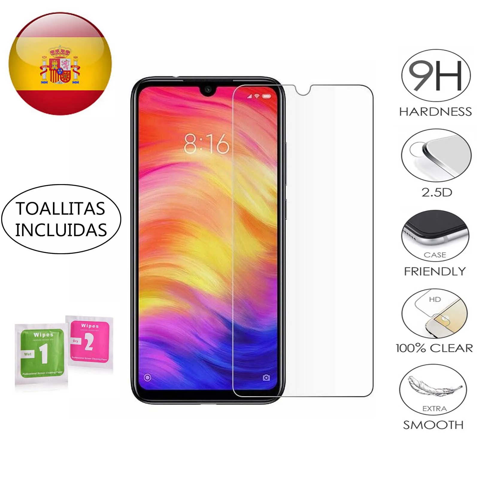 Закаленное стекло для защиты экрана Xiaomi Redmi Note 8 9 7 Pro 8T Премиум качество|Защитные