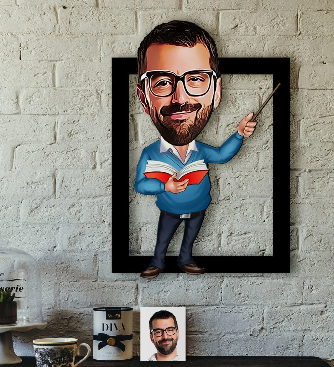 Personalized Mr Teacher Caricature OF 3D Wood Tablo-4 Reliable Quality Funny Fun Cost Effective Special Design decoration 
Personalized Mr Teacher Caricature OF 3D Wood Tablo-4 Reliable Quality Funny Fun Cost Effective Special Design decoration