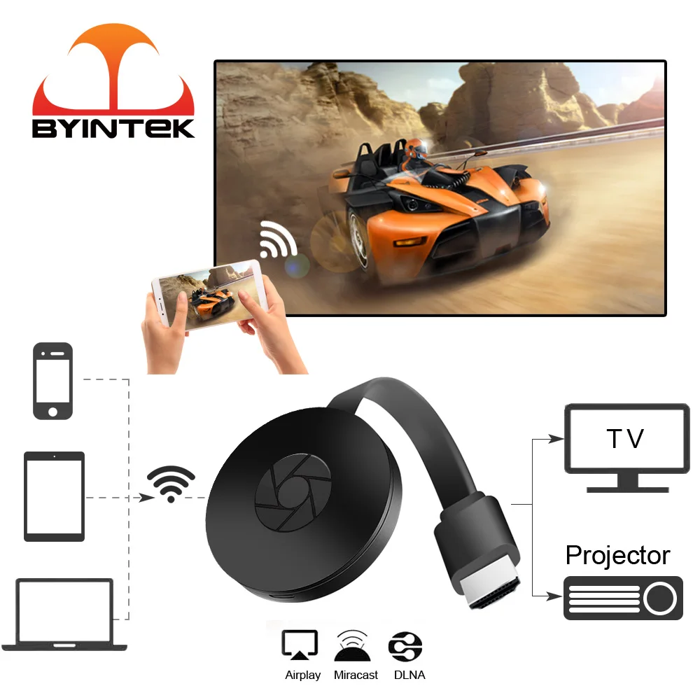 BYINTEK Wi-Fi HD Doogle беспроводной ключ доступа к TV приемник для проектора обмена