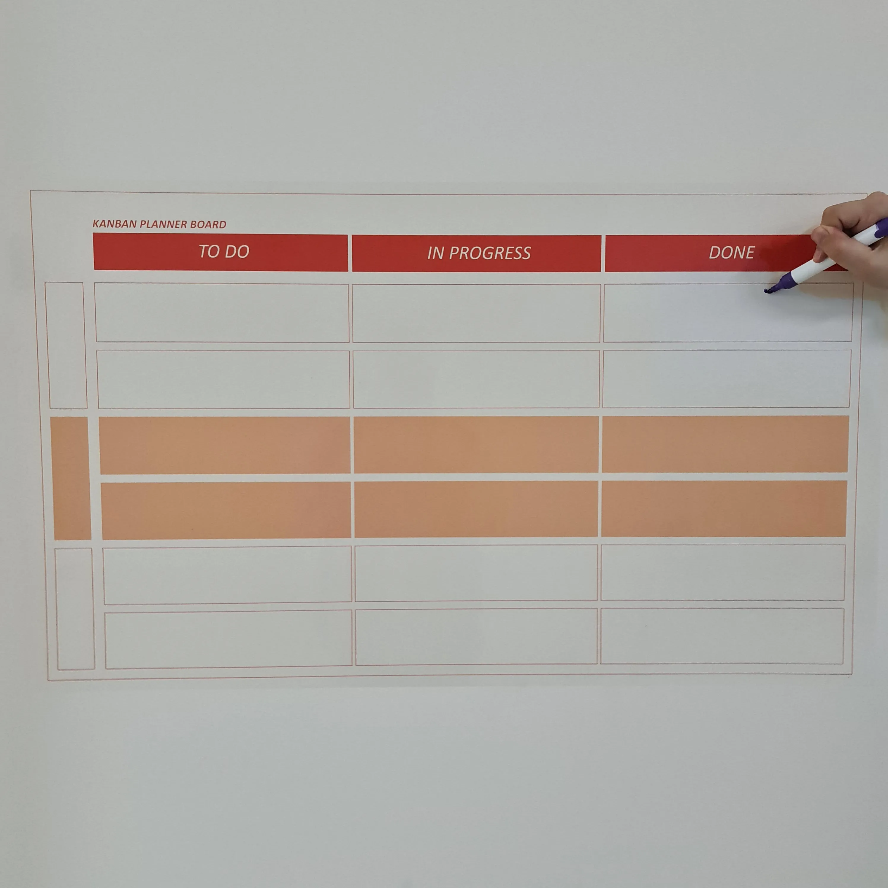 Доска Kanban для планировщика с сухим стиранием прилипает к себе не требует
