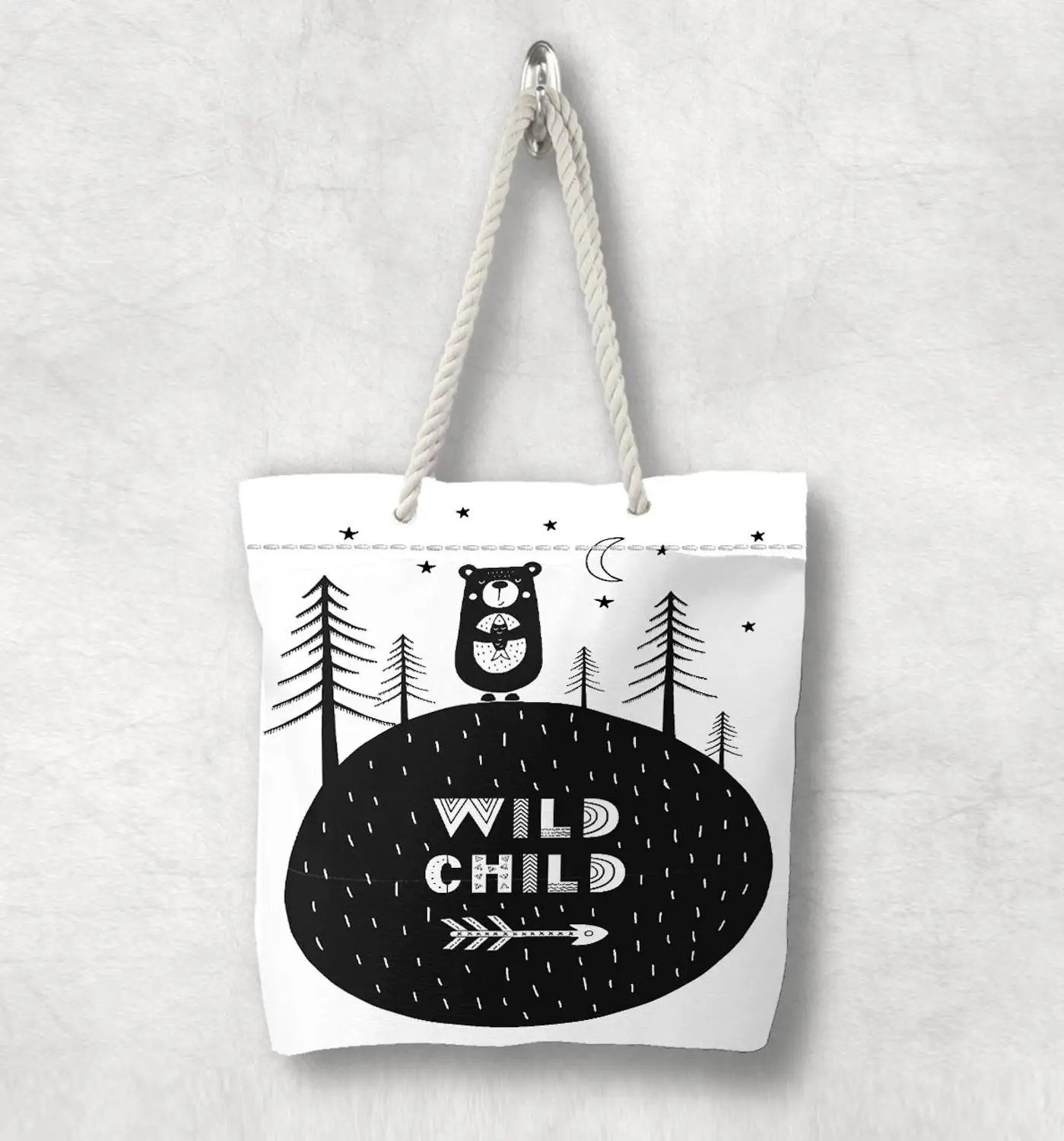 Else Wild Child Beas Jungle Tree Animals Scandinavian White Rope Handle Canvas Bag Cartoon Print Zippered Tote Bag Shoulder Bag
Else Wild Child Beas Jungle Tree Animals Scandinavian White Rope Handle Canvas Bag Cartoon Print Zippered Tote Bag Shoulder Bag