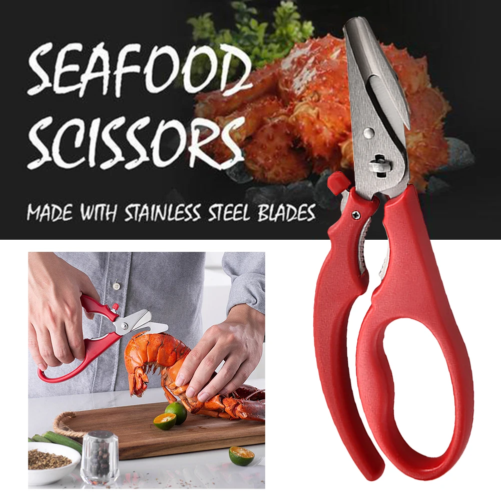 Seafood Scissors Lobster Scissors Crab Squid Scissors Stainless Steel Durable Kitchen Tool Multifunctional Meat Fish Scissor
Seafood Scissors Lobster Scissors Crab Squid Scissors Stainless Steel Durable Kitchen Tool Multifunctional Meat Fish Scissor