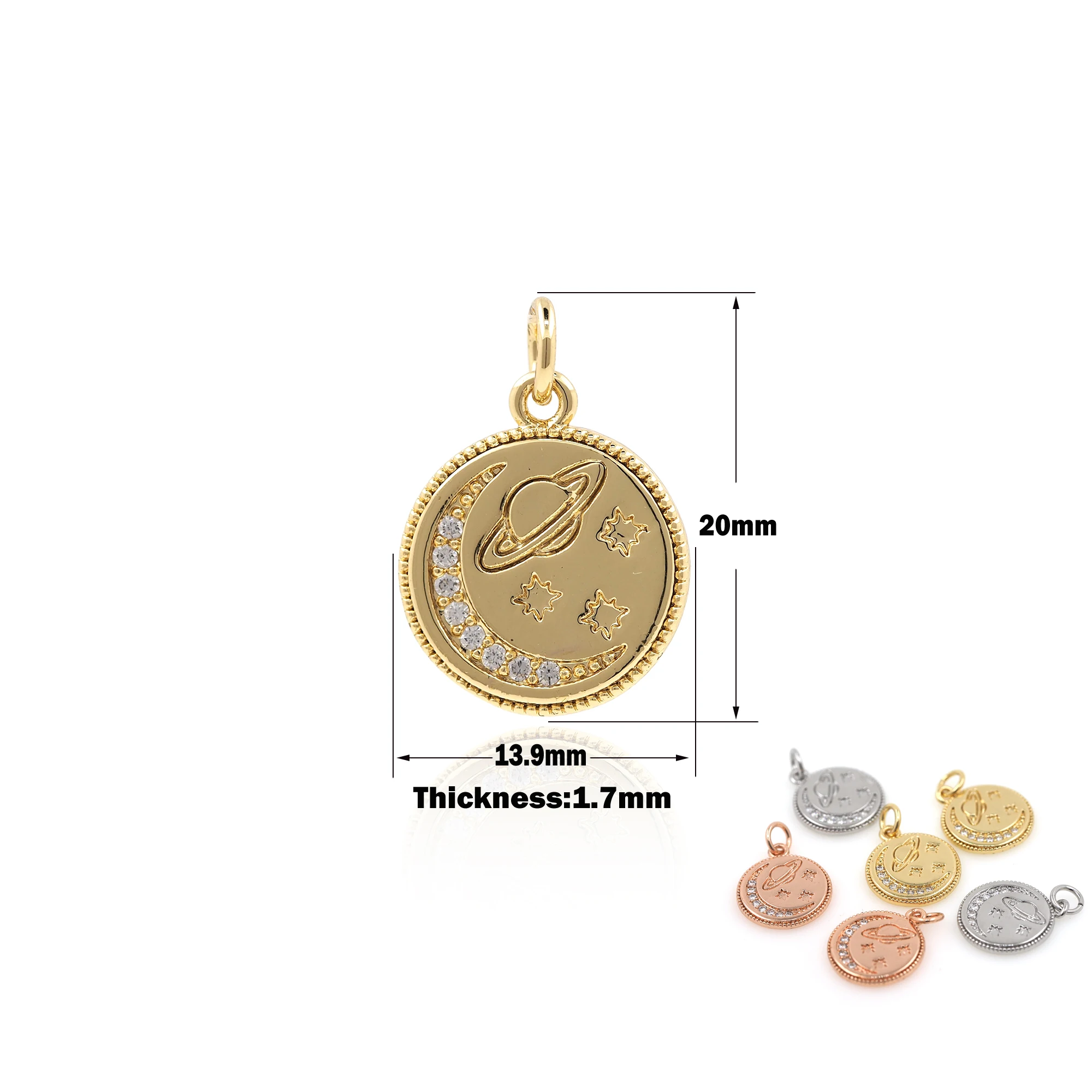 Creative Women's Cubic Zirconia Star Planet Pendant Round Jewelry Suitable for Bracelet Necklace Jewelry Making Supplies
Creative Women's Cubic Zirconia Star Planet Pendant Round Jewelry Suitable for Bracelet Necklace Jewelry Making Supplies