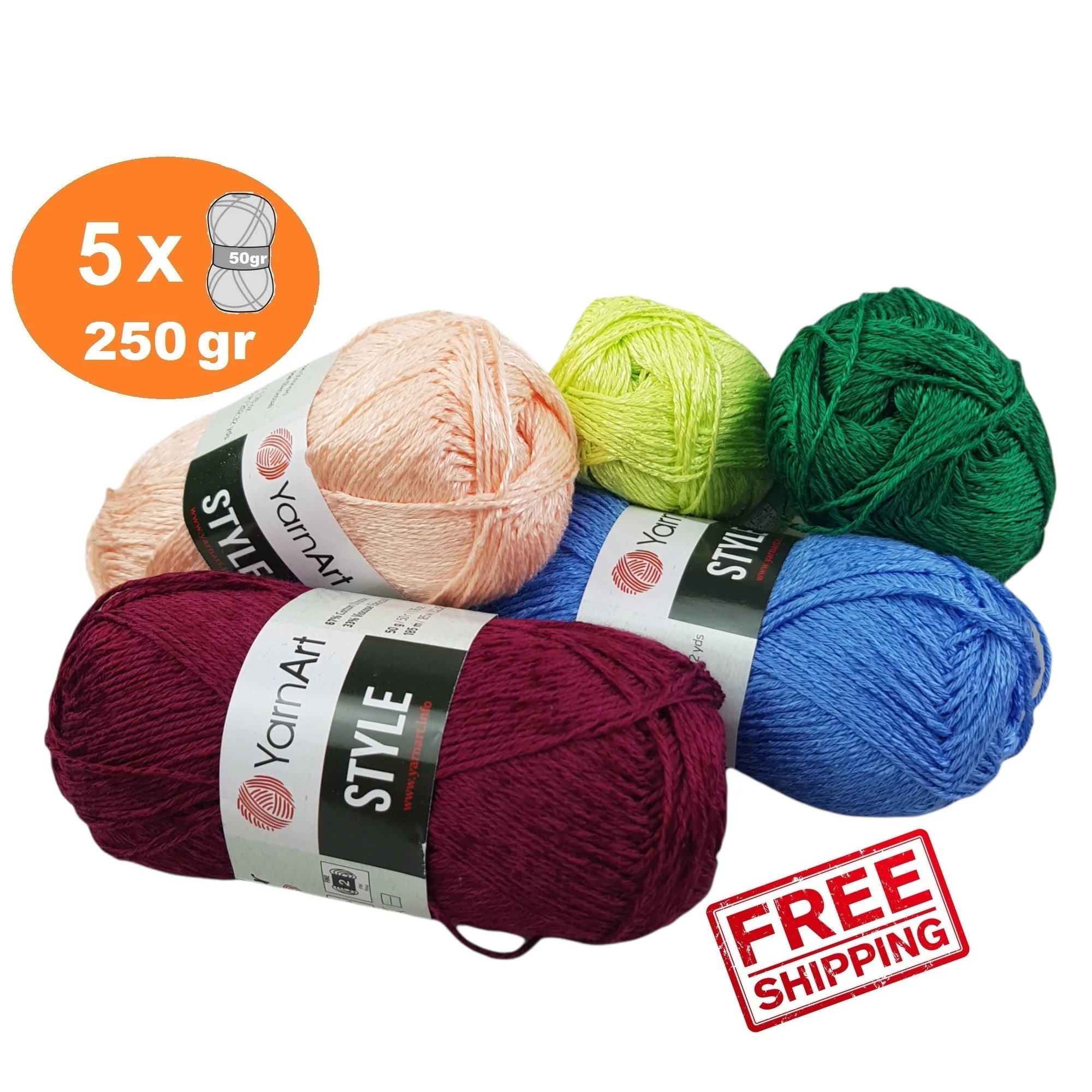 Yarnart Style Yarn %67 Cotton-%33 Viscose 5x50gr-185mt Shiny Colors Short Hand Knitting Crochet Beachwear Summer Wear Silky Soft
Yarnart Style Yarn %67 Cotton-%33 Viscose 5x50gr-185mt Shiny Colors Short Hand Knitting Crochet Beachwear Summer Wear Silky Soft