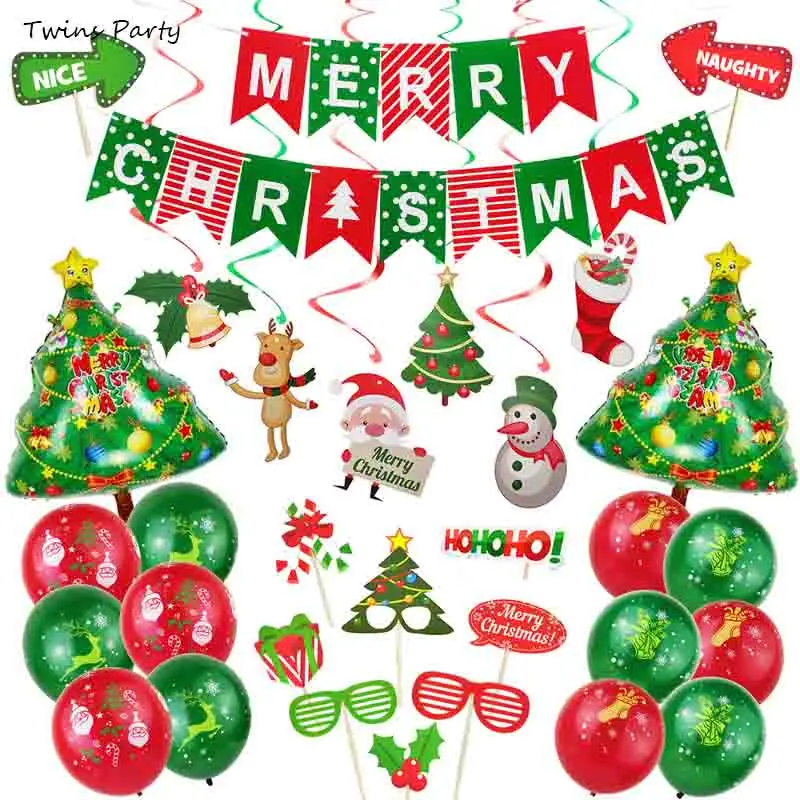 Twins Party Christmas Theme New Year Party Favors Decorations Santa Claus Christmas tree Balloons for Adults Kids
Twins Party Christmas Theme New Year Party Favors Decorations Santa Claus Christmas tree Balloons for Adults Kids