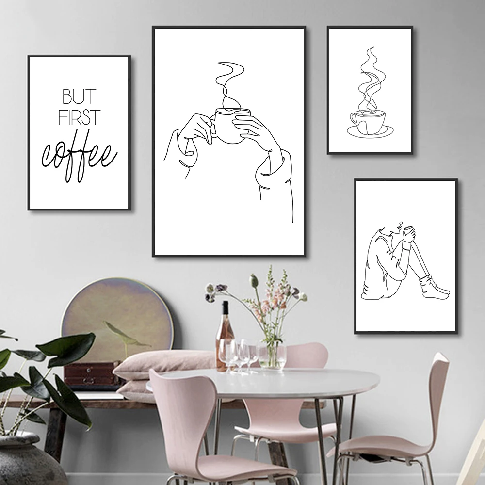 Coffee Lovers Poster Minimalist Quote Canvas Painting Black White Shop Sign Art Print Line Wall Picture Modern Living Room Decor
Coffee Lovers Poster Minimalist Quote Canvas Painting Black White Shop Sign Art Print Line Wall Picture Modern Living Room Decor