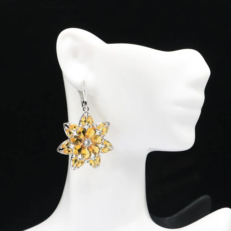 46x30mm Awesome Big Flowers Created Golden Citrine White Zircon Ladies Dating Silver Earrings Eye Catching
46x30mm Awesome Big Flowers Created Golden Citrine White Zircon Ladies Dating Silver Earrings Eye Catching