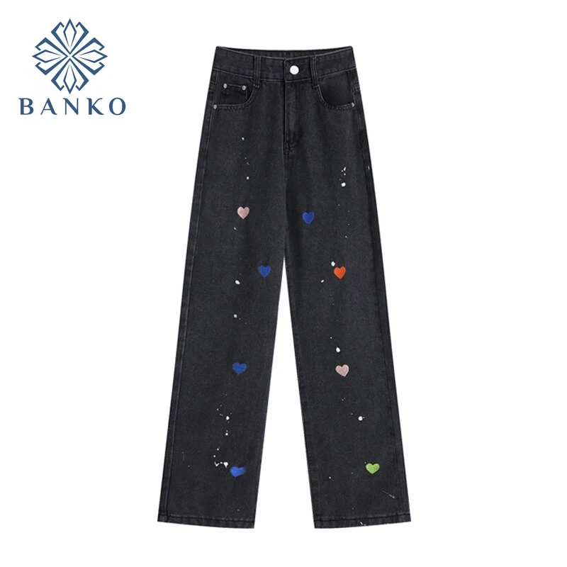 Streetwear Jeans Woman High Waist Harajuku Heart Print 90s Streetwear Trousers Baggy Leg Pants Y2K Mom Boyfriend Denim Pants
Streetwear Jeans Woman High Waist Harajuku Heart Print 90s Streetwear Trousers Baggy Leg Pants Y2K Mom Boyfriend Denim Pants