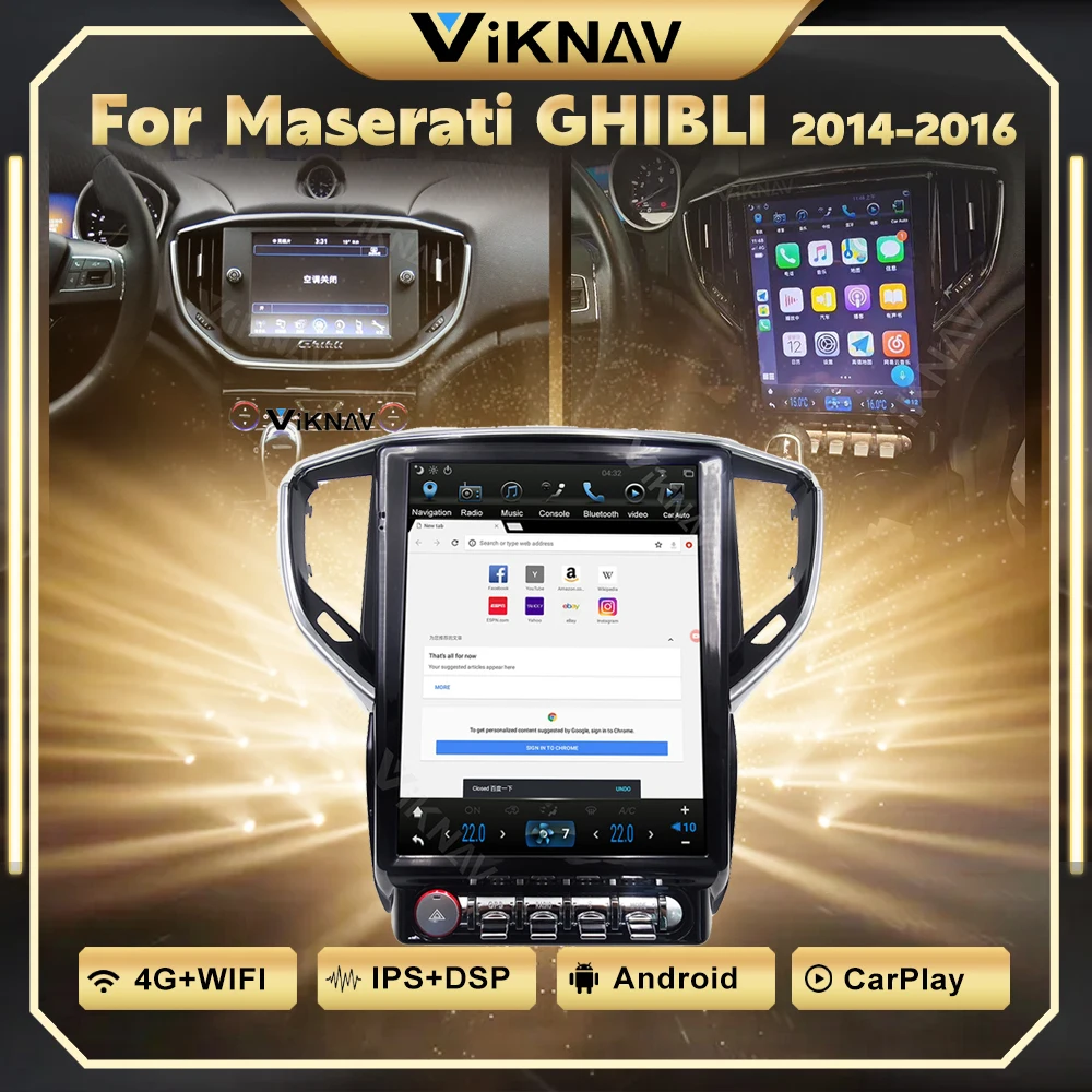 12.1 Inch Android Car Radio Multimedia Player For Maserati GHIBLI 2014 2015 2016 GPS Navigation Vertical Screen 4G WIFI Carplay
12.1 Inch Android Car Radio Multimedia Player For Maserati GHIBLI 2014 2015 2016 GPS Navigation Vertical Screen 4G WIFI Carplay