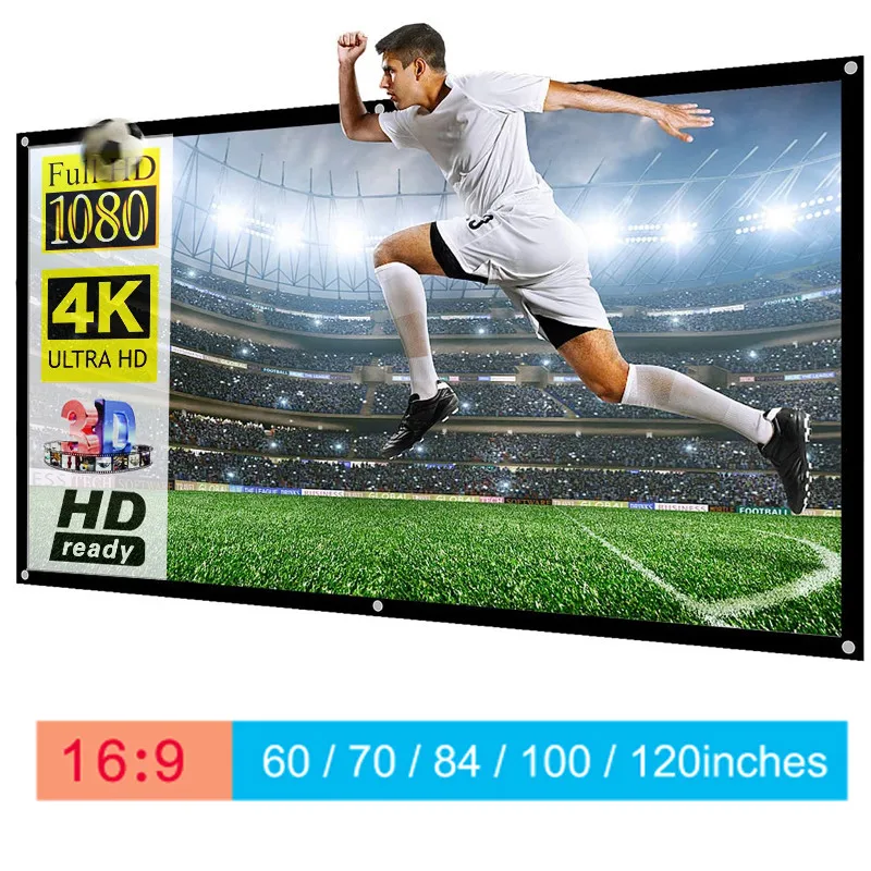High Brightness Anti Light Projector Screen 60 To 120 inch 16:9 Projection Screen For Home Outdoor Camping Projector Office
High Brightness Anti Light Projector Screen 60 To 120 inch 16:9 Projection Screen For Home Outdoor Camping Projector Office