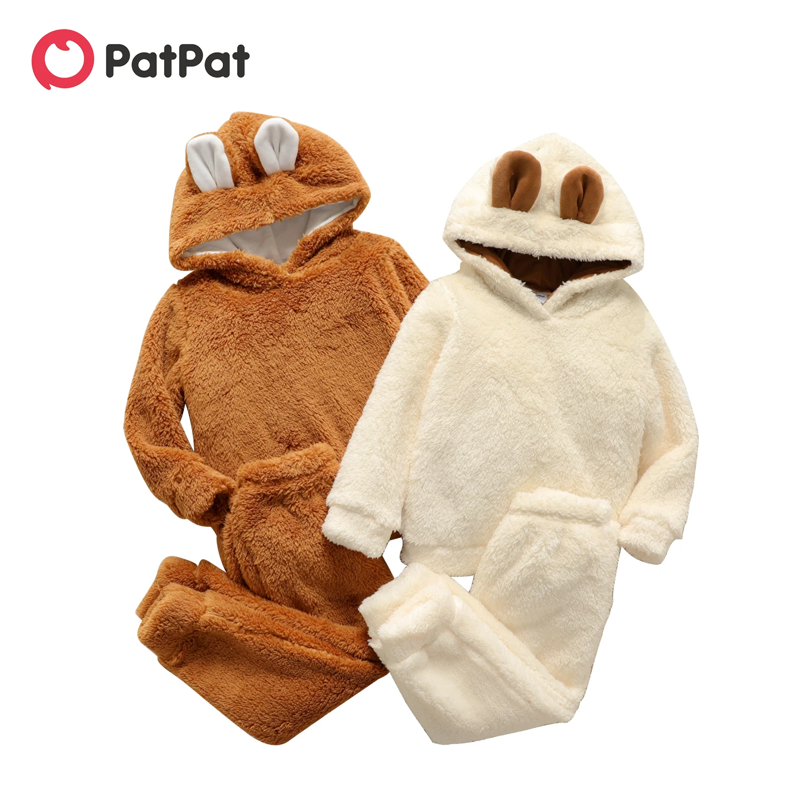 PatPat 2-piece Toddler Girl/Boy Ear Design Solid Color Fuzzy Hoodie Sweatshirt and Pants Set
PatPat 2-piece Toddler Girl/Boy Ear Design Solid Color Fuzzy Hoodie Sweatshirt and Pants Set