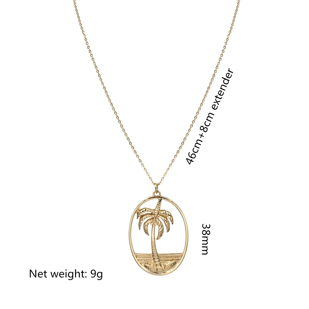 Chic Women Pendant Necklace for Beach Party Gold Color Coconut Palm Tree Shape Pendant Short Chain Necklace Party Jewelry
Chic Women Pendant Necklace for Beach Party Gold Color Coconut Palm Tree Shape Pendant Short Chain Necklace Party Jewelry