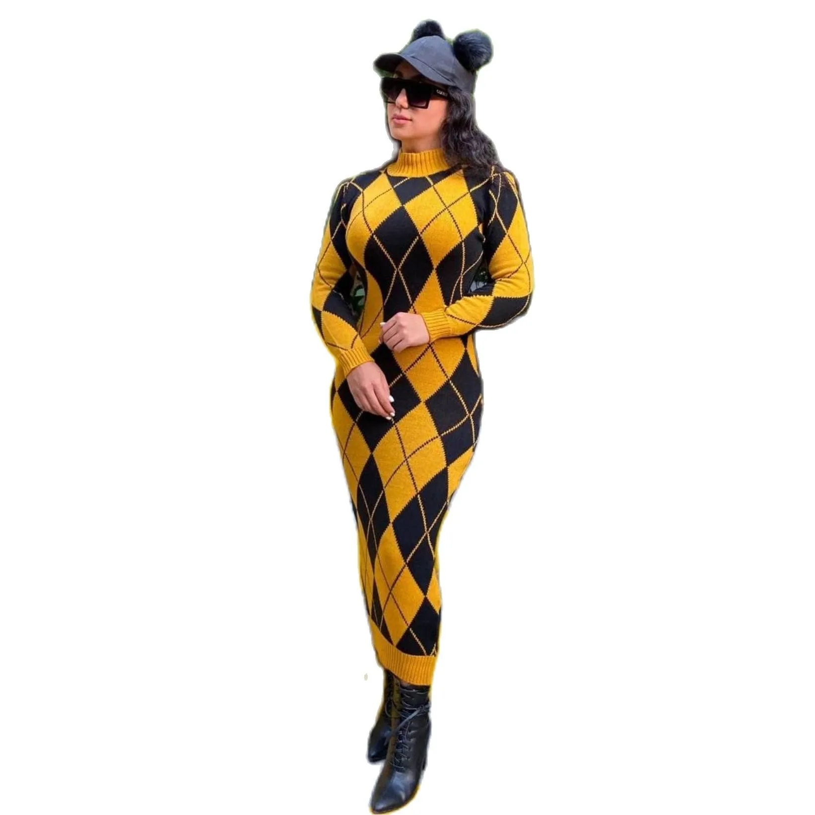 Women's Knitted Emoderied Maxi Dress With Diamond Pattern One Size Long Sleeve Seasonal Comfortable Flexible Dress Turkey 2022
Women's Knitted Emoderied Maxi Dress With Diamond Pattern One Size Long Sleeve Seasonal Comfortable Flexible Dress Turkey 2022