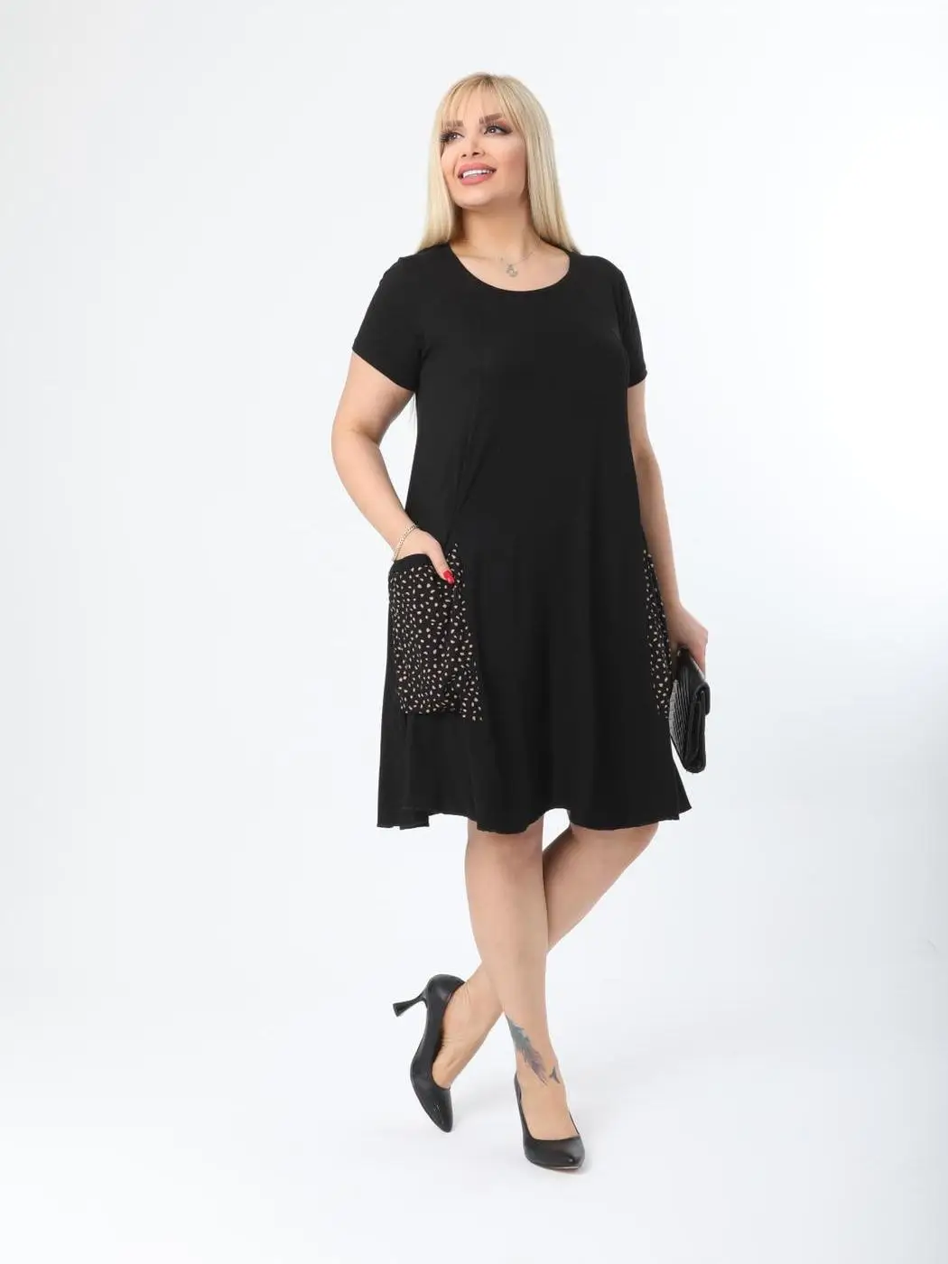 Plus Size Women Clothing 2022 Summer High Street Fashion with Pockets Dotted Knee-Length Lycra Knitted Viscose Made in Turkey
Plus Size Women Clothing 2022 Summer High Street Fashion with Pockets Dotted Knee-Length Lycra Knitted Viscose Made in Turkey