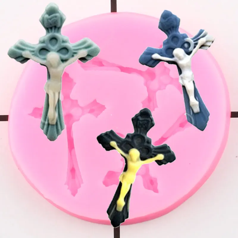 Силиконовая форма в виде Креста Иисуса Христа сделай сам топпер для кекса