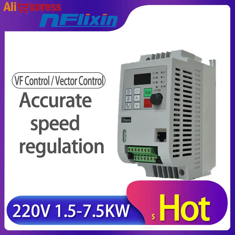 

220V 0.75KW/1.5KW/2.2KW/4kw 1HP Mini VFD Variable Frequency Drive Converter for Motor Speed Control Frequency Inverter