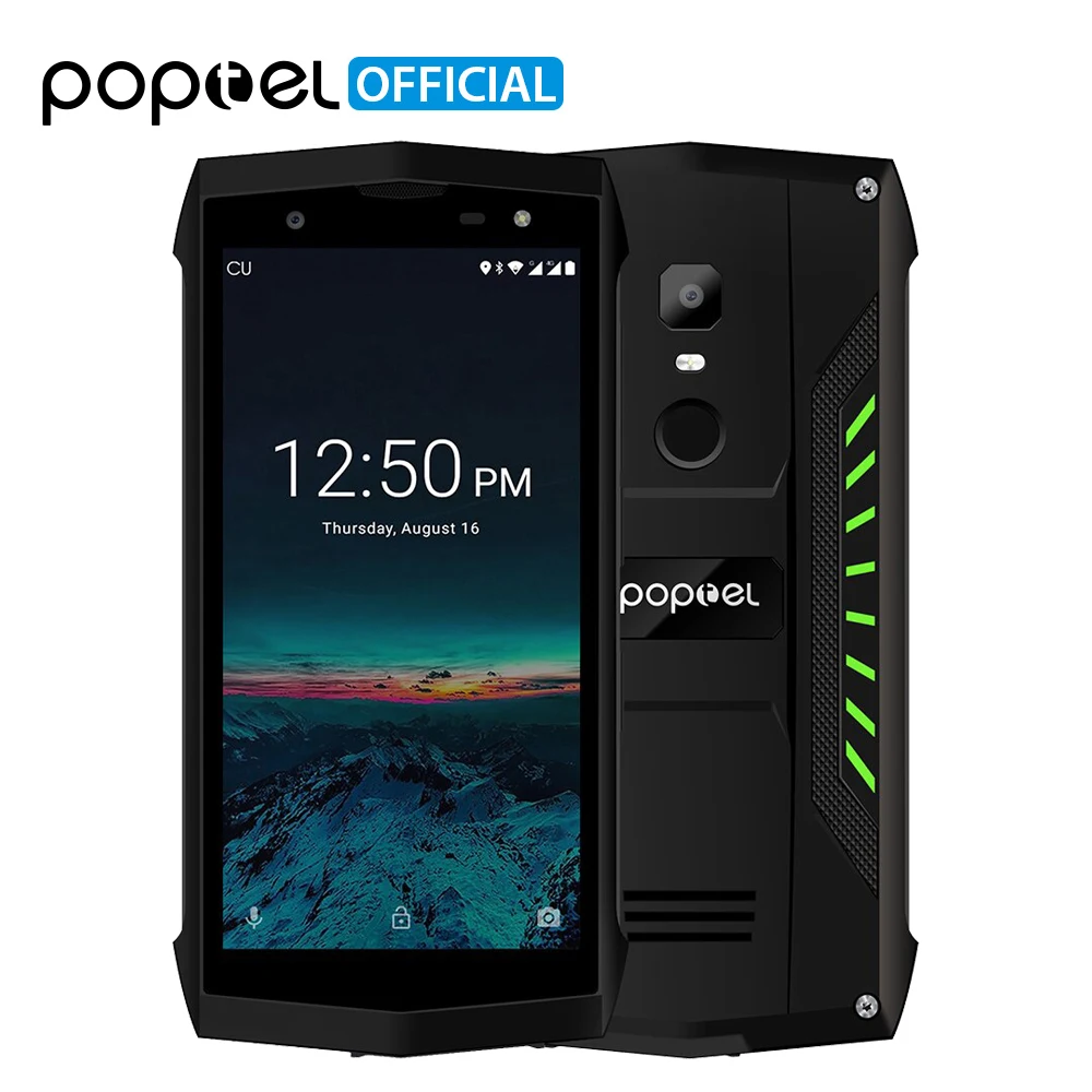 Оригинальный POPTEL P8 5 0 ''HD Android 8 1 Мобильный Телефон IP68 Пылезащитный