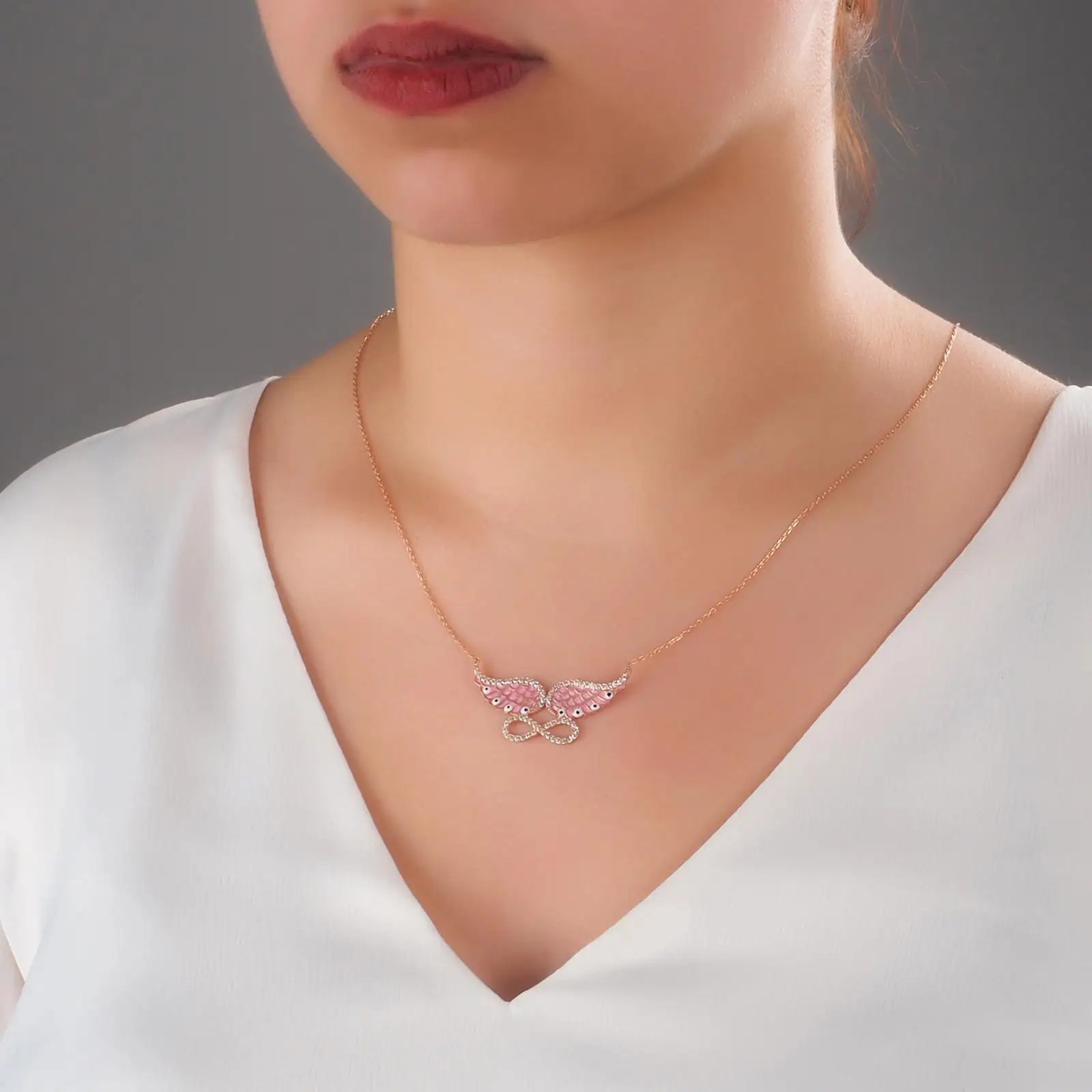 Silver Necklace For Girls Zircon Stone Infinity Endless Wings Patterned Women's Jewelry Chain Pendant Gift For Her Fashion
Silver Necklace For Girls Zircon Stone Infinity Endless Wings Patterned Women's Jewelry Chain Pendant Gift For Her Fashion