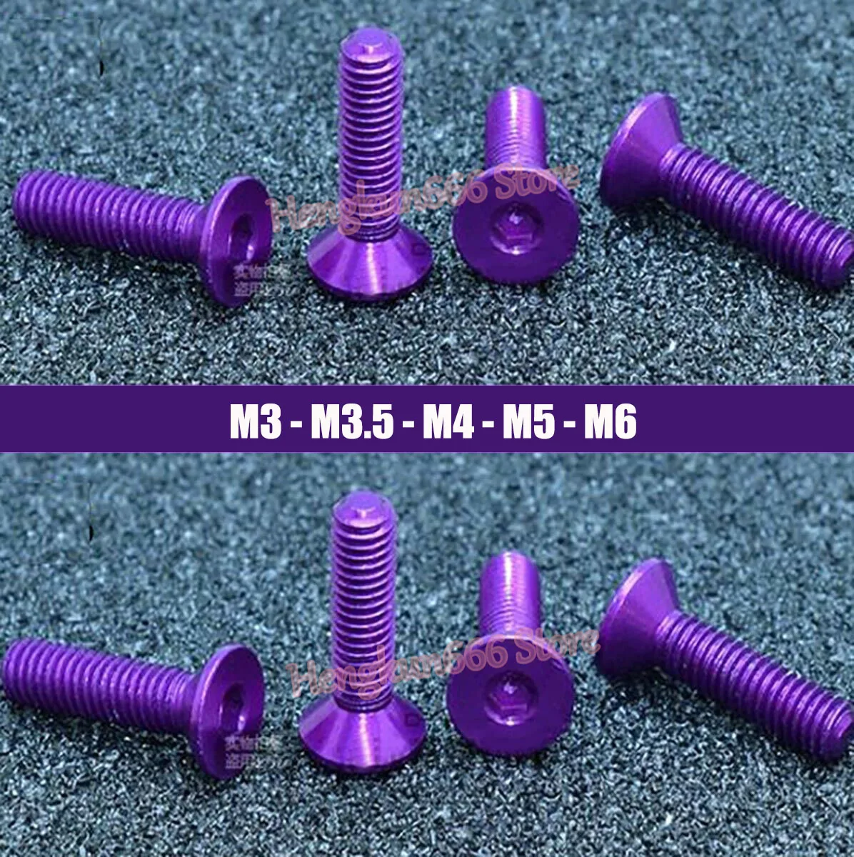 M3 M3.5 M4 M5 M6 Aluminum Alloy Flat Head Socket Cap Screw Purple - Anodized Countersunk Head Allen Bolts Hex Drive DIN 7991
M3 M3.5 M4 M5 M6 Aluminum Alloy Flat Head Socket Cap Screw Purple - Anodized Countersunk Head Allen Bolts Hex Drive DIN 7991