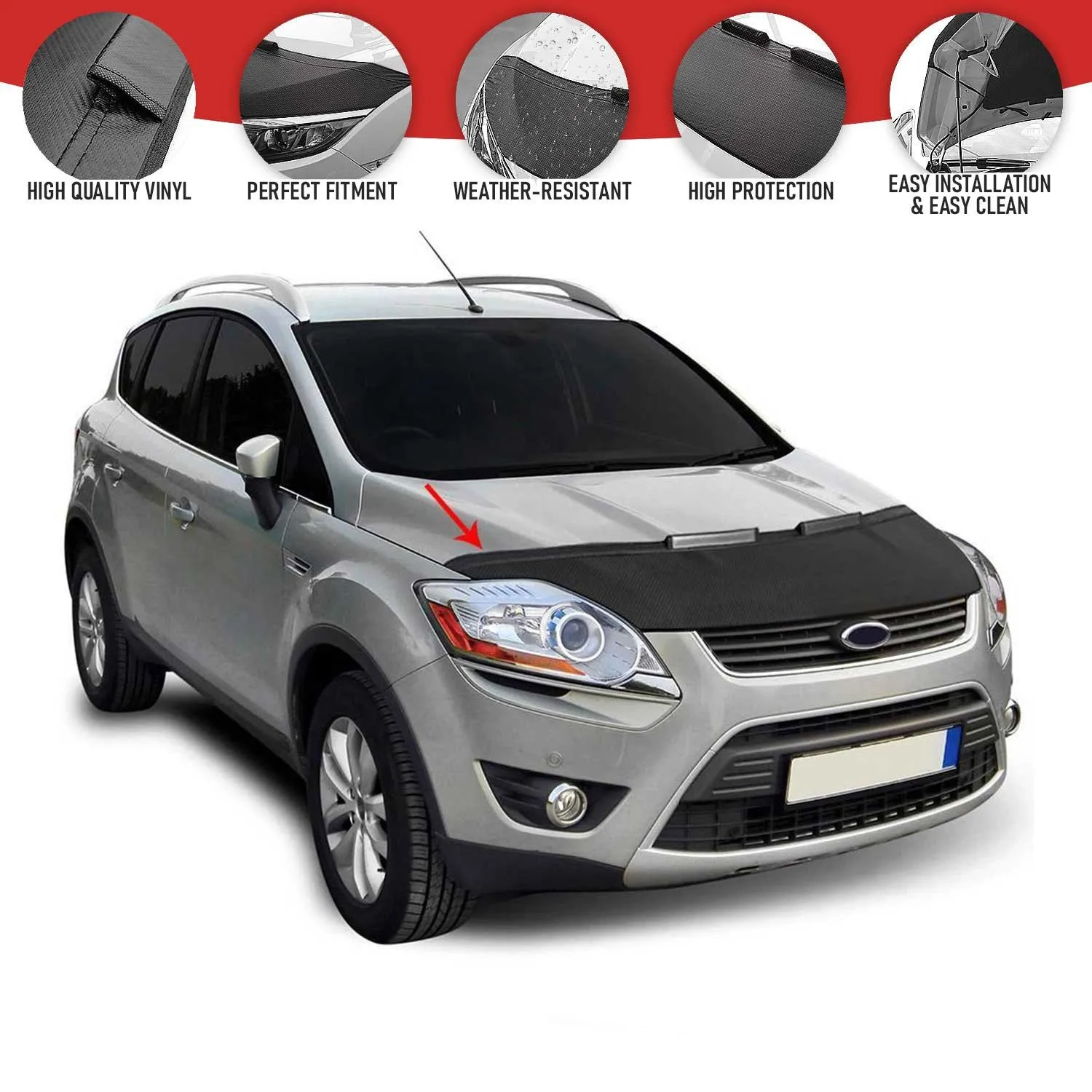 Car Bonnet Mask Hood Bra Protector Pu Leather Stone guard Fits Ford Kuga 2013 - 2017
Car Bonnet Mask Hood Bra Protector Pu Leather Stone guard Fits Ford Kuga 2013 - 2017